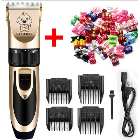 Rechargeable Low-noise pet Hair Trimmer With Hair Bowknot